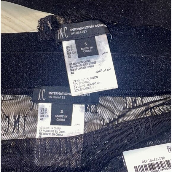 INC International Concepts 2 Piece Monogram Lace Bra Panty Set Womens S Small - Picture 3 of 4